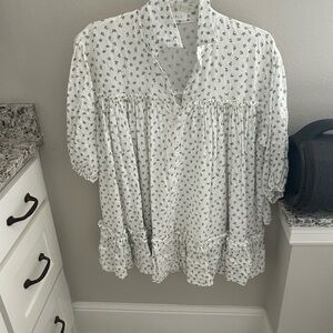 Floral White Babydoll dress